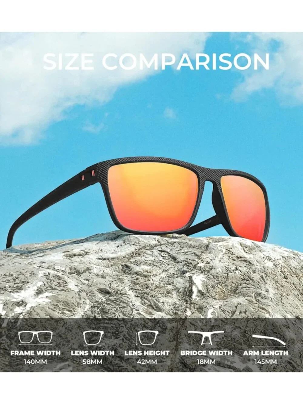 Lightweight Polarized Sunglasses for Men - UV Protection for Driving, Fishing